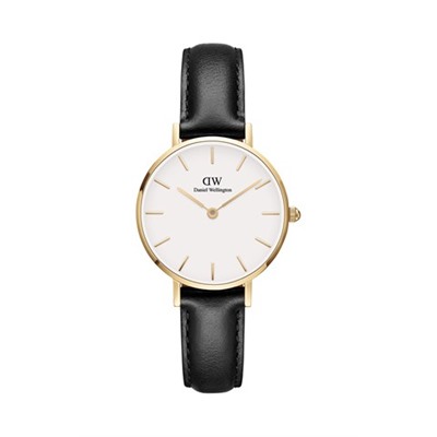 Reloj de cuarzo de piel y chapado en oro amarillo Petite Sheffield