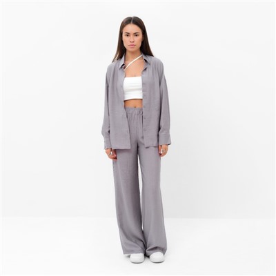 Костюм женский (рубашка и брюки) MIST Summer Time, р.50, серый