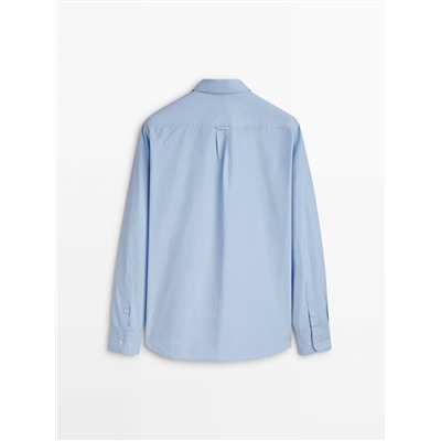 Camisa popelín algodón rayas regular fit