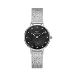 Reloj de cuarzo de acero Petite 28 mm - Plateado y negro