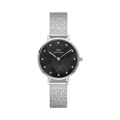 Reloj de cuarzo de acero Petite 28 mm - Plateado y negro