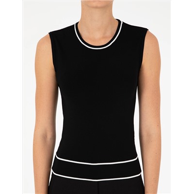 Black Slim Fit Knitwear Blouse