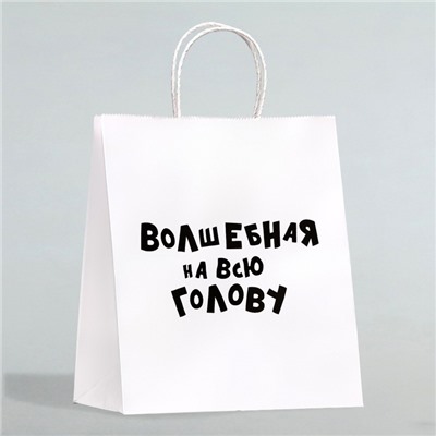 Пакет подарочный с приколами «Волшебная на всю голову», 24×14×30 см