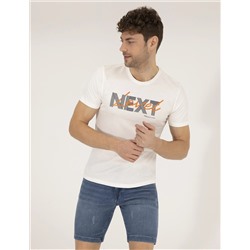 Ekru Slim Fit Printed Bike Bike T -For