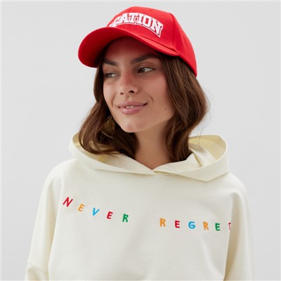 Костюм женский (толстовка и брюки) MIST No regrets с вышивкой, р. 44-46, молочный