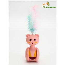 Игрушка-неваляшка с пером под лакомство, 11 х 6 см, Микс цветов
