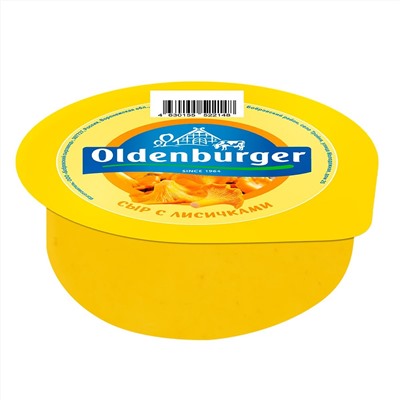 Сыр БОБРОВСКИЙ ТМ Oldenburger с лисичками 45% КУБИК кусковой 1кг/4 кг