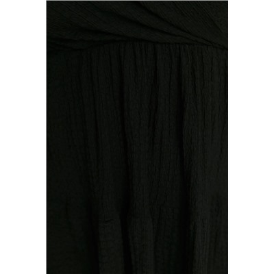 Black Skateer v -neck Cruve закрытие вязаного платья с большим размером TBBSS22EL2987