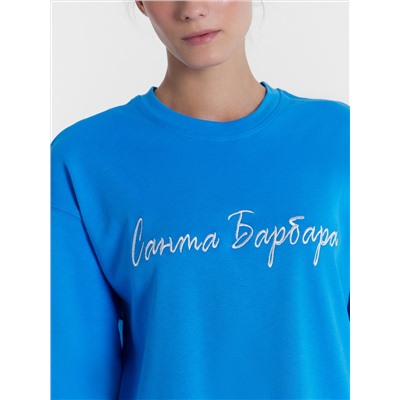 Комплект женский (футболка, шорты) лазурно-голубой