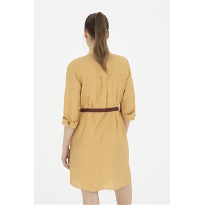 Женщина шафрановое поло Yaka Woven Dress Woven Dress Surprise Discount в корзине