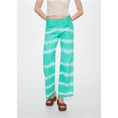 Jeans wideleg tie-dye -  Mujer | MANGO OUTLET España