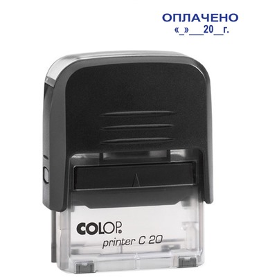 Штамп Colop "ОПЛАЧЕНО, дата", 38*14мм