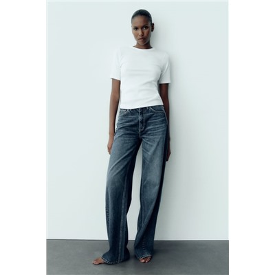 JEANS TRF WIDE LEG TIRO MEDIO FULL LENGTH
