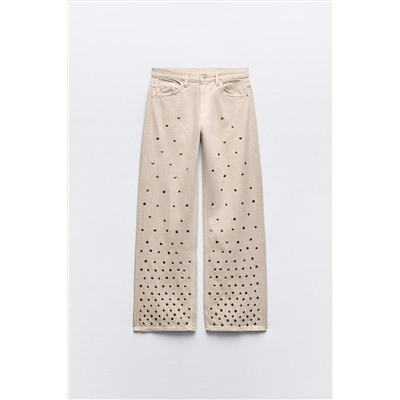 JEANS TRF TACHAS TIRO MEDIO