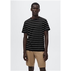 Camiseta lino rayas -  Hombre | MANGO OUTLET España