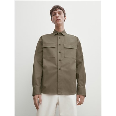 Sobrecamisa doble bolsillo mezcla algodón
