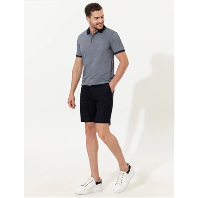 Бермудские шорты с темно -синим Slim Fit Bermud
