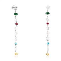 Pendientes Fragile Nature - plata primera de ley 925/1000 - perla cultivada - rubí