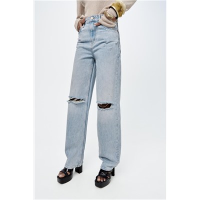 JEANS ZW COLLECTION WIDE LEG TIRO ALTO ROTOS