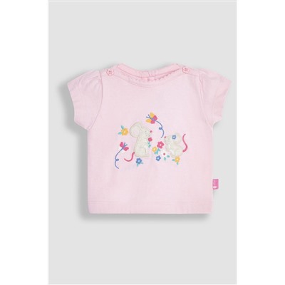 JoJo Maman Bébé 3-Piece Mouse Crinkle Cotton Top & Trousers Set