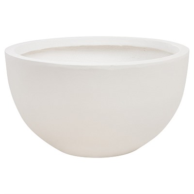 Кашпо Nobilis Marco "Stone white Round" (файберглас), D43хH23 см