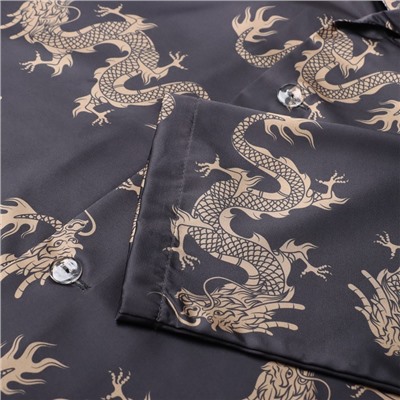 Пижама мужская (рубашка и брюки) KAFTAN "Дракон" размер 52, графитовый