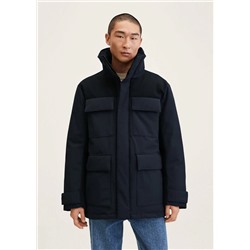 Parka paneles contraste -  Hombre | MANGO OUTLET España