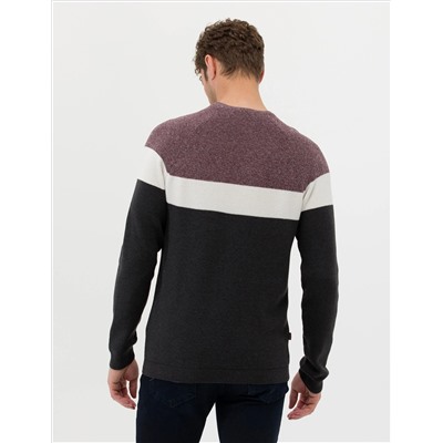 Bordeaux Slim Fit Bike Yaka Knitwear Свитер