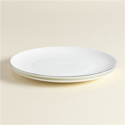 Тарелки SL Home «Каскарон», d=23,3 см, набор 2 шт, костяной фарфор, белые