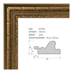 Багет пластиковый 45х22 10135-5 (R747A-1159-4) /уп 101,5м/