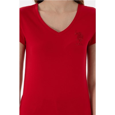Женщина Red Basic T -Fish Surprise Discount в корзине