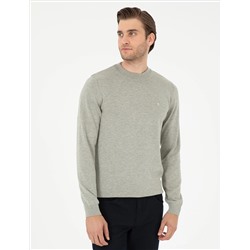 Светло -серый melanj Slim Fit Half Fisherman воротник основной трикотаж казах