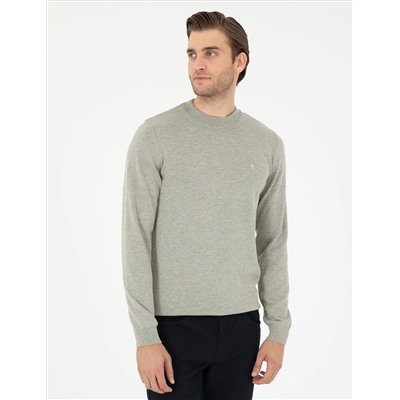 Светло -серый melanj Slim Fit Half Fisherman воротник основной трикотаж казах