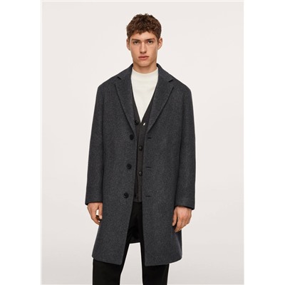 Abrigo oversize lana reciclada -  Hombre | MANGO OUTLET España