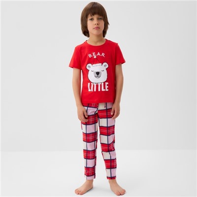 Пижама новогодняя детская KAFTAN "Bear" размер 34 (122-128)