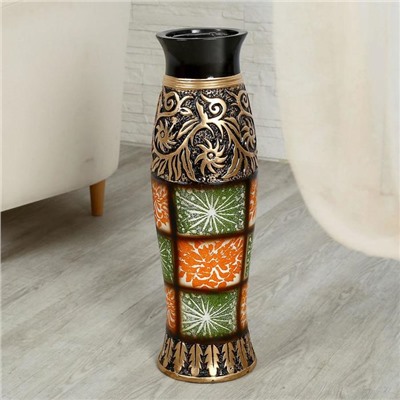 Ваза напольная «Цветы солнца», плетёнка, 16×60 см, керамика, МИКС