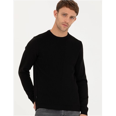 Black Slim Fit Bike Yaka Knitwear свитер