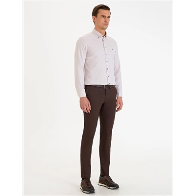 Brown Slim Fit Canvas Bloys