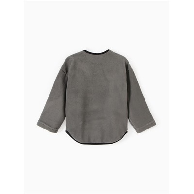 Свитшот флисовый детский MINAKU: Fleece Soft, цвет графит, рост 116 см