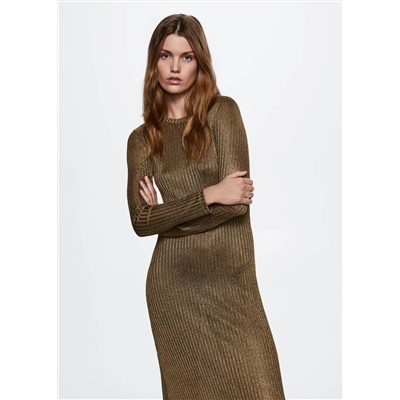 Vestido largo canalé -  Mujer | MANGO OUTLET España