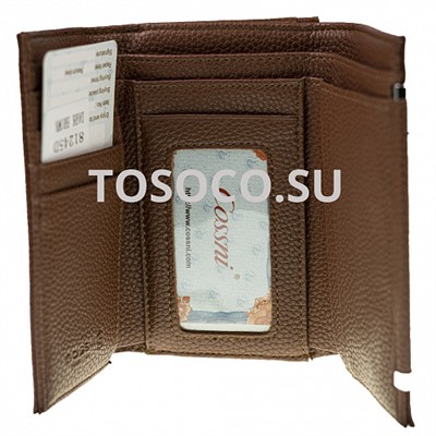 81245d dark brown кошелек Cossni натуральная кожа и экокожа 10х12х2