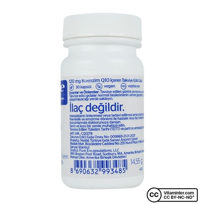 Pure Encapsulations Коэнзим Q10 120 мг 30 капсул