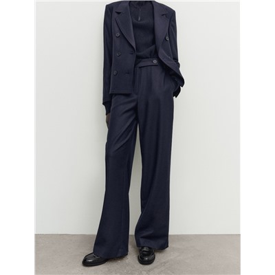 Pantalón traje recto azul marino