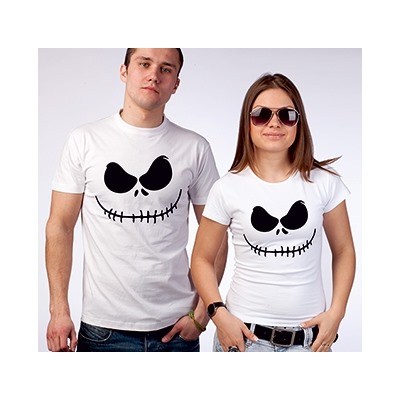 Парные футболки halloween "Black face"