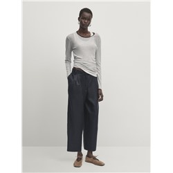 Pantalón doble pinza 100% lino