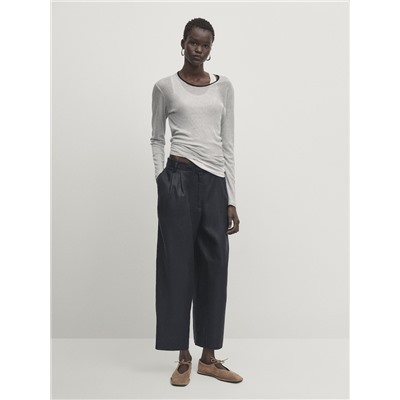 Pantalón doble pinza 100% lino