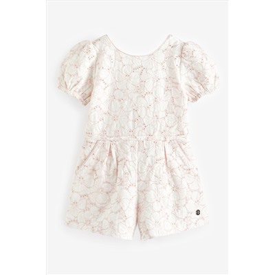 Baker by Ted Baker Pink Broderie Playsuit