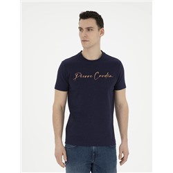 Темно -синий тонкий Fit T -For