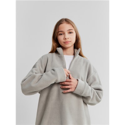 Свитшот флисовый детский MINAKU: Fleece Soft, цвет серый, рост 158 см