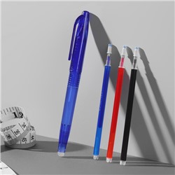 Ручка для ткани термоисчезающая, с набором стержней, белая, розовая, чёрная, синяя